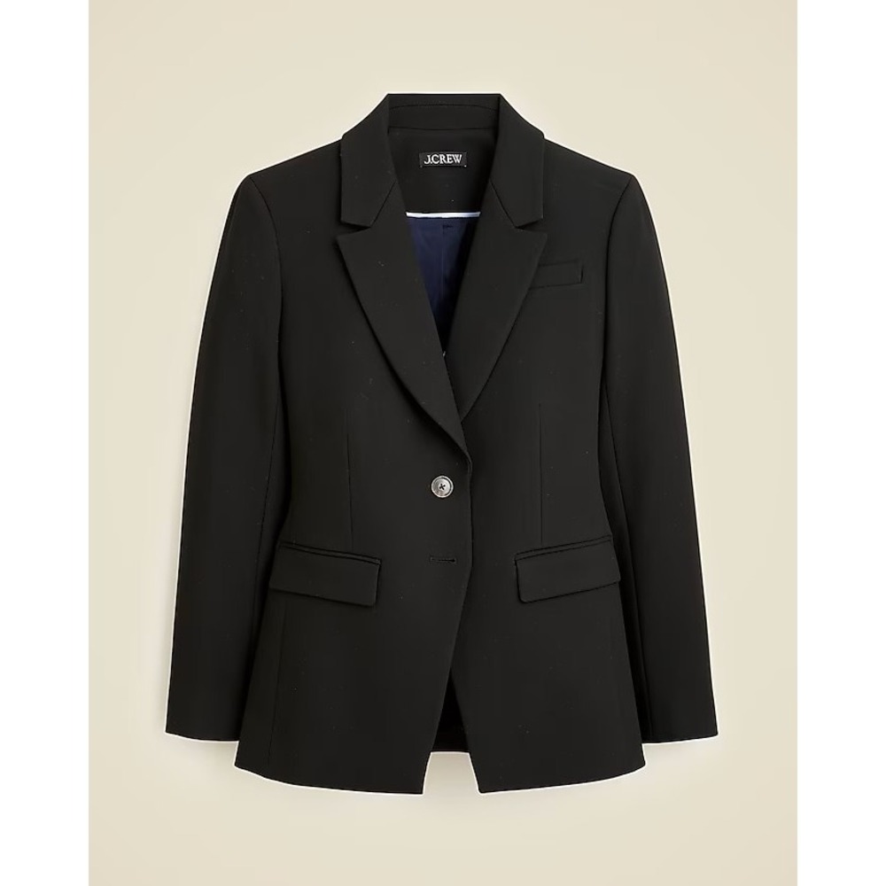 J. Crew Factory Black Notch-Lapel Single-Button Blazer
